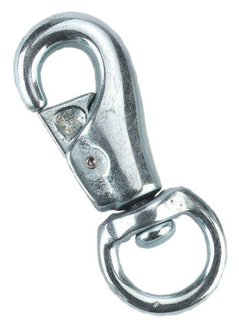 [12507] Mousqueton zingué virole ronde pour chaîne