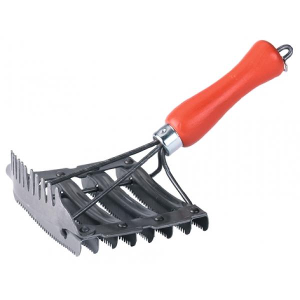 [1811] Etrille avec peigne crinière acier, 8 rangées