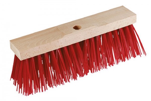 Balai de cantonnier sans manche rouge, 35cm, Ø25mm
