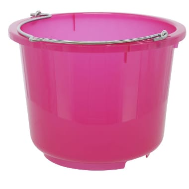 Seau écurie/chantier rose transparent, Ø33cm, 12L