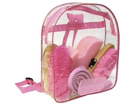 Kit de pansage sac à dos rose, enfant
