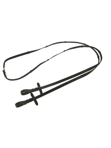 [3222116] Rênes en caoutchouc antidérapa noires/marron, cheval, 20 mm