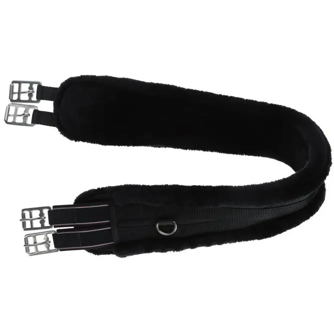 Sangle de selle avec polaire noire, 125 cm