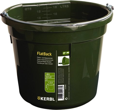 Mangeoire FlatBack plastique vert, 20L