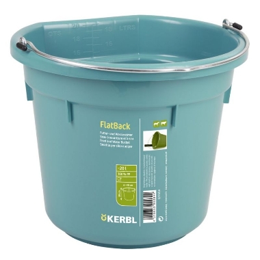 Mangeoire FlatBack plastique aquamarin, 20L